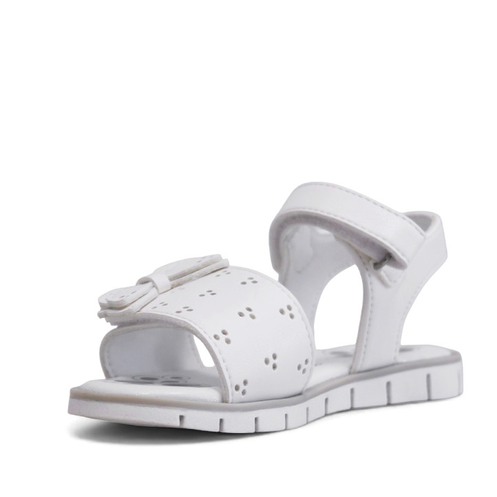 sandalias Chicco cristal blancas con pala ancha y mariposa - Querol online