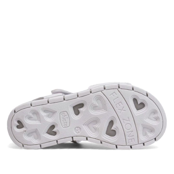 sandalias Chicco cristal blancas con pala ancha y mariposa - Querol online