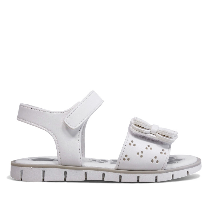 sandalias Chicco cristal blancas con pala ancha y mariposa - Querol online