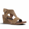 Sandalias cuña Alpe yara marrones con cierre trasero de velcro