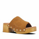 Sandalias tacón Redlove emi marrones con costura central y tachuelas - Querol online