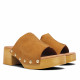 Sandalias tacón Redlove emi marrones con costura central y tachuelas - Querol online