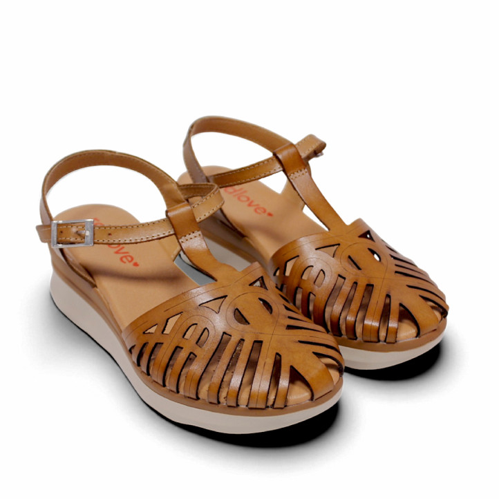Sandàlies falca Redlove rina marrons estil sandalia de riu - Querol online