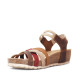 Sandàlies falca Redlove mika marrons amb tires de colors i tancament de velcro - Querol online