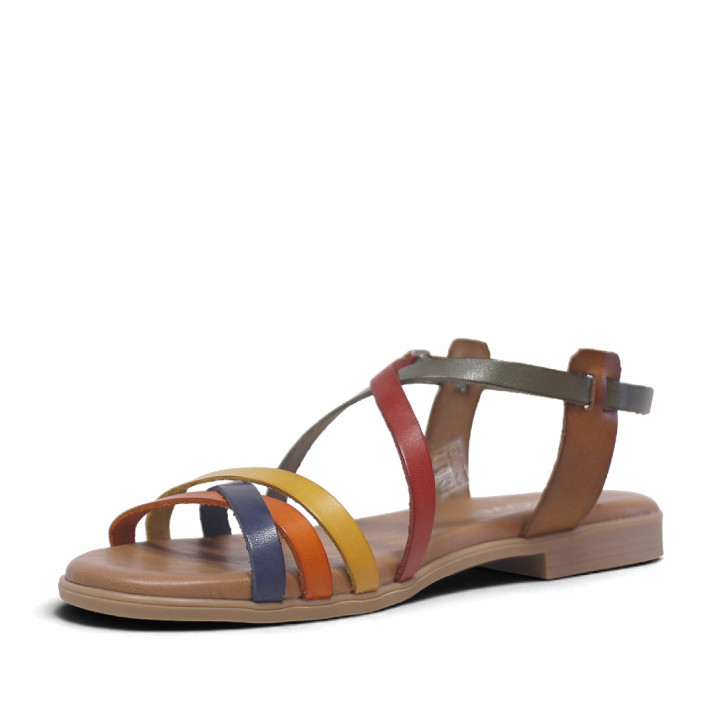 Sandalias planas Redlove yui con tiras multicolor - Querol online