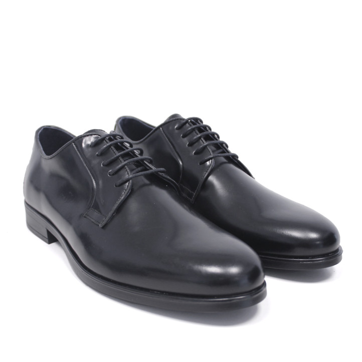 Zapatos vestir Lobo etna negros de piel con cordones - Querol online