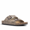Sandalias Stay estilo bio taupe con doble hebilla y suela efecto corcho