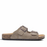 Sandalias Stay estilo bio taupe con doble hebilla y suela efecto corcho