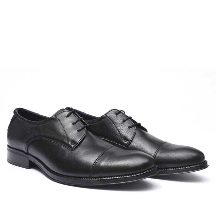 Zapatos vestir Baerchi astor negros de corte clásico con costura delantera - Querol online