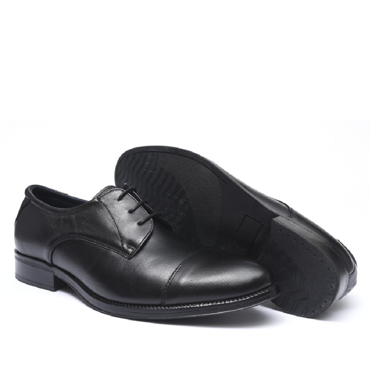 Zapatos vestir Baerchi astor negros de corte clásico con costura delantera - Querol online