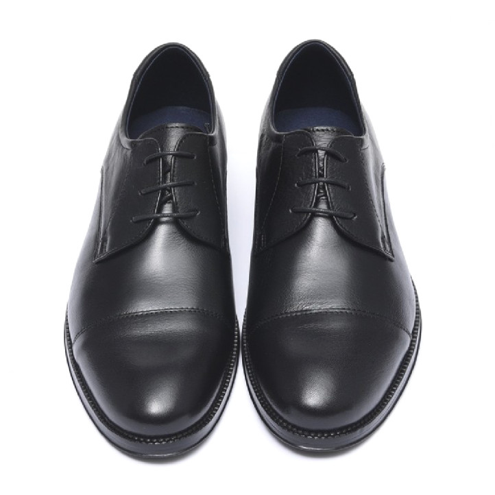 Zapatos vestir Baerchi astor negros de corte clásico con costura delantera - Querol online