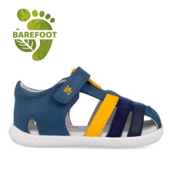 sandàlies Garvalin 262325 blaves amb detalls grocs barefoot - Querol online