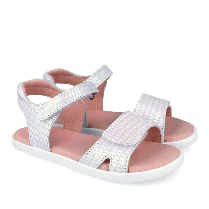 sandalias Garvalin 262430 blancas con escamas y doble velcro - Querol online