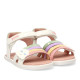 sandalias Garvalin 262431 blancas con tiras de colores arcoiris - Querol online