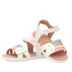 sandalias Garvalin 262431 blancas con tiras de colores arcoiris - Querol online