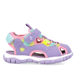 sandalias Garvalin 262716 lilas con detalles amarillos y turquesas - Querol online