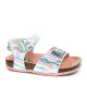 sandalias Pablosky 446607 blancas con detalles de colores tipo bio - Querol online