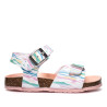 sandalias Pablosky 446607 blancas con detalles de colores tipo bio