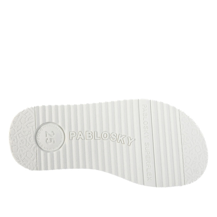 sandalias Pablosky 452100 quilate blancas nacaradas con escamas - Querol online