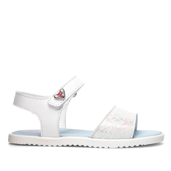 sandalias Pablosky 452100 quilate blancas nacaradas con escamas - Querol online