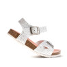 sandalias Pablosky 439903 bio blancas con detalles metálicos