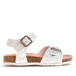 sandalias Pablosky 439903 bio blancas con detalles metálicos - Querol online