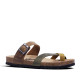 Sandàlies planes Redlove mizuki marrons amb tires en verd i groc tipus bio - Querol online