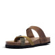 Sandàlies planes Redlove mizuki marrons amb tires en verd i groc tipus bio - Querol online