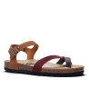 Sandalias planas Redlove azuka marrones con tira granate tipo bio