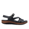Sandalias planas Walk & Fly montana negras con hebilla lateral