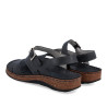Sandalias planas Walk & Fly montana negras con hebilla lateral