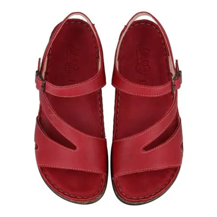 Sandalias planas Walk & Fly montana rojas con hebilla lateral - Querol online