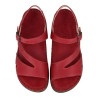 Sandalias planas Walk & Fly montana rojas con hebilla lateral
