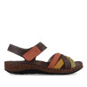 Sandalias planas Walk & Fly mediterraneo marrones con tiras en tonos tierra