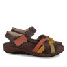 Sandalias planas Walk & Fly mediterraneo marrones con tiras en tonos tierra