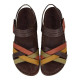 Sandàlies planes Walk & Fly mediterraneo marrons amb tiras en tons sorra - Querol online