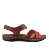 Sandàlies planes Walk & Fly mediterrano marrons amb tires en tons vermells