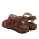 Sandalias planas Walk & Fly mediterraneo marrones con tiras en tonos rojos - Querol online