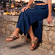 Sandalias planas Walk & Fly portobello marrones tipo esclava - Querol online