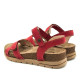 Sandalias cuña Walk & Fly rojas con tiras cruzadas con velcro - Querol online