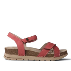 Sandàlies falca Walk & Fly vermelles amb tires creuades amb velcro - Querol online