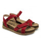 Sandalias cuña Walk & Fly rojas con tiras cruzadas con velcro - Querol online