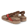 Sandalias planas Walk & Fly jerba marrones con detalles rojos