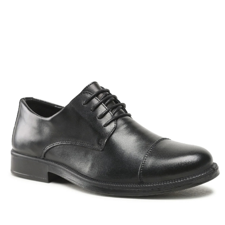 Zapatos vestir Imac negros de estilo clásico con cordones redondos al tono - Querol online