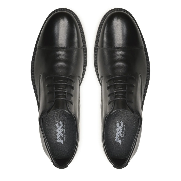 Zapatos vestir Imac negros de estilo clásico con cordones redondos al tono - Querol online