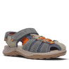 sandalias Imac grises con detalles naranjas estilo cangrejera de ante