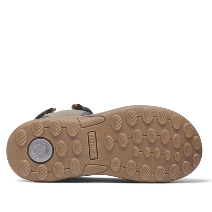 sandalias Imac grises con detalles naranjas estilo cangrejera de ante - Querol online