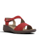 Sandalias planas Imac rojas con tira asimétrica y cierre de velcro - Querol online