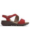 Sandalias planas Imac rojas con tira asimétrica y cierre de velcro