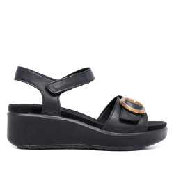 Sandàlies falca Imac negres amb sivella carey i tancament amb velcro - Querol online